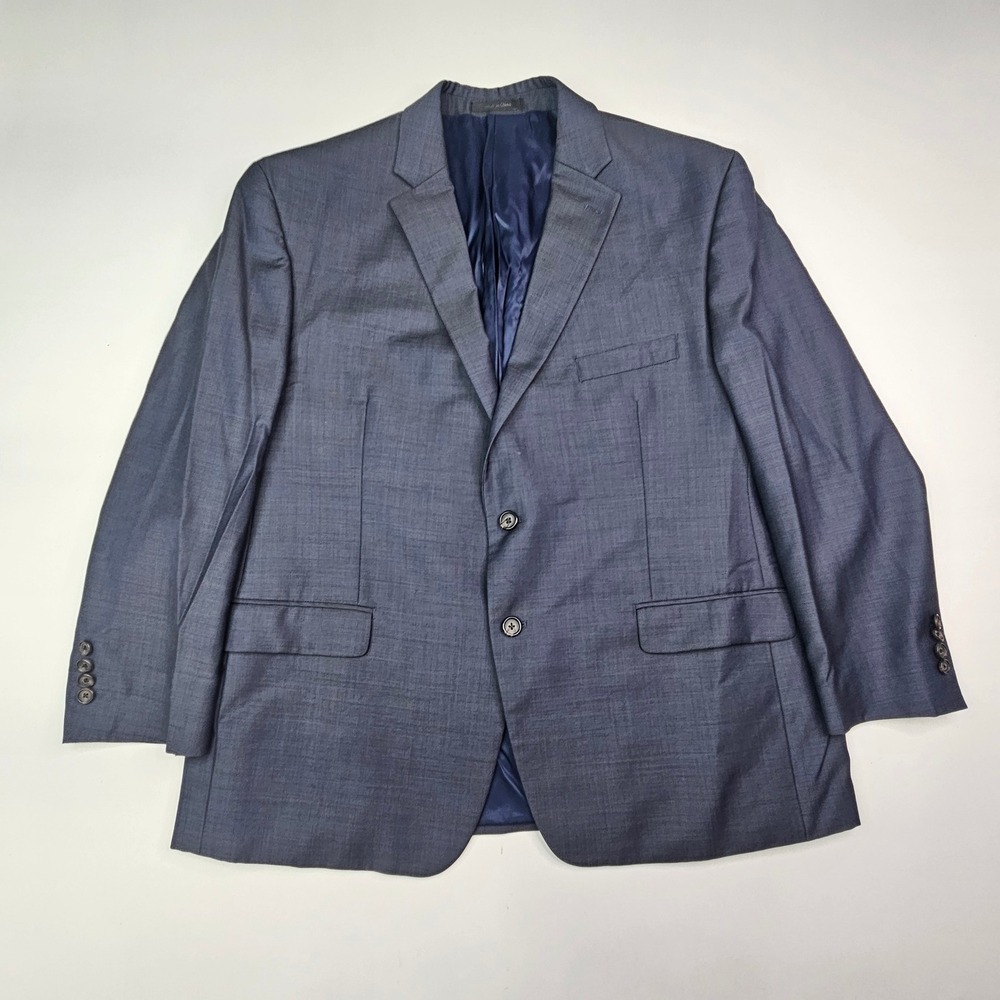 Lauren Ralph Lauren Blazer Mens 48 Blue Gray Wool Blend Two Button Jacket